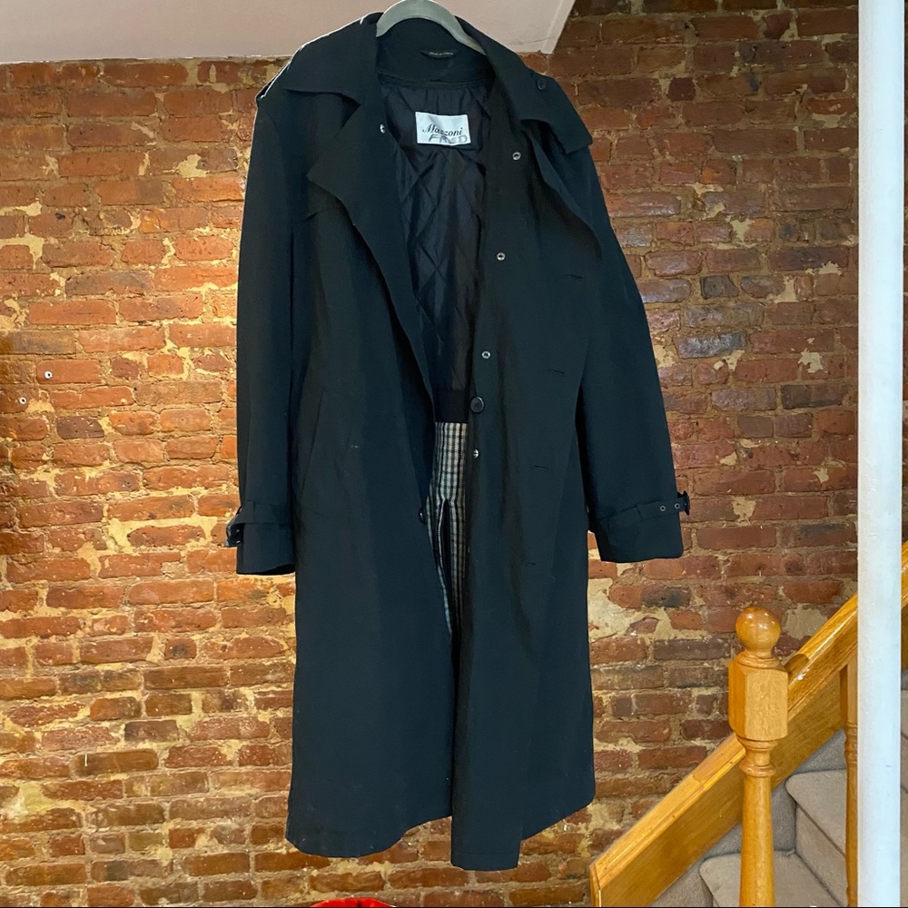 Black Trench Coat with Removable Lining